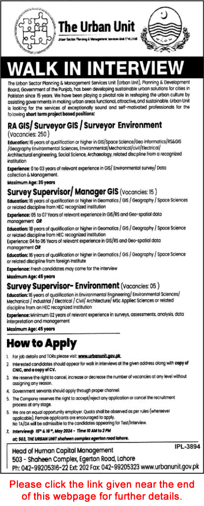 The Urban Unit Jobs May 2024 GIS Surveyors / Managers & Survey